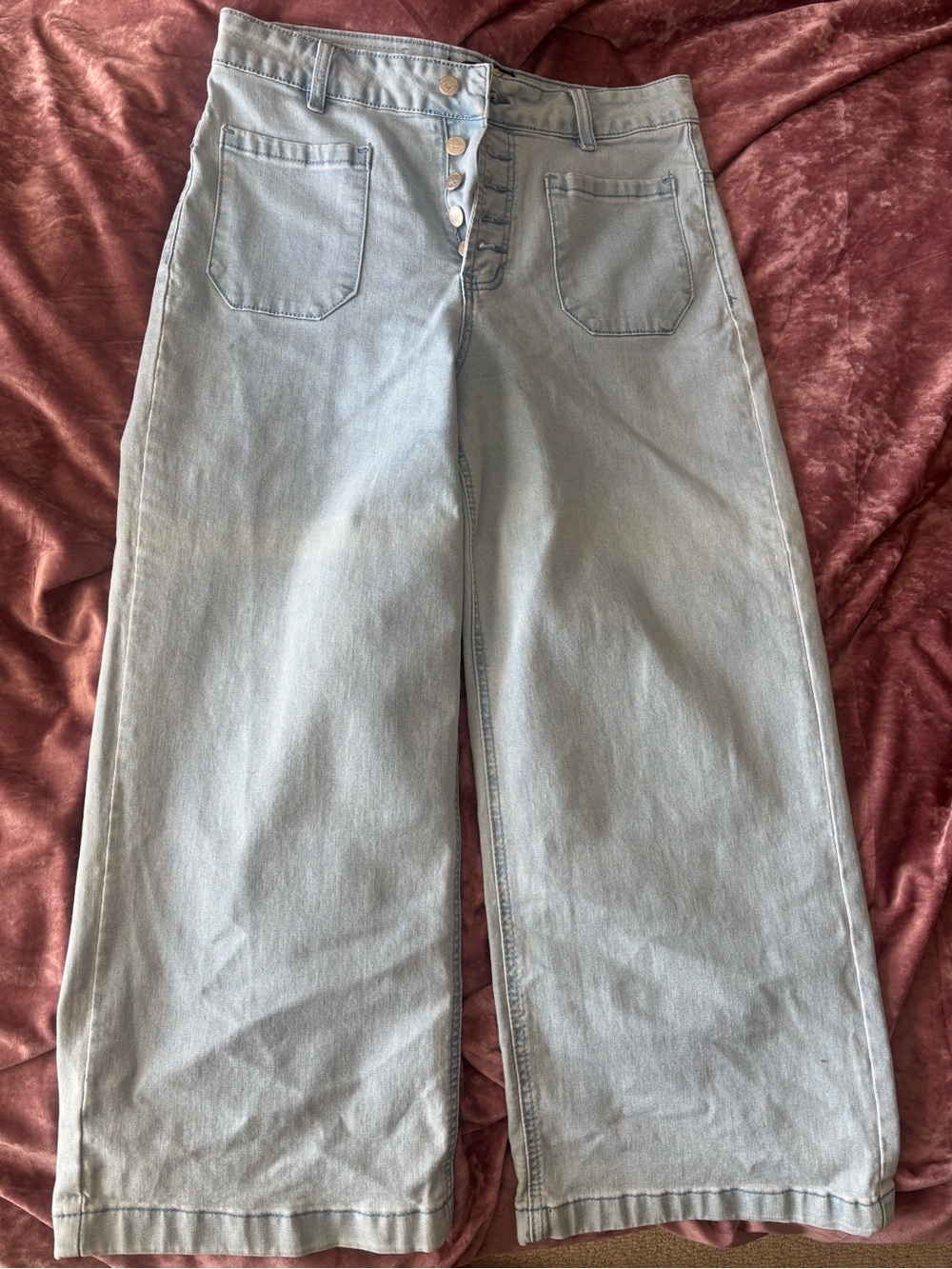 Size 12 Suzanne Betro Light Blue Denim High-Rise Jeans